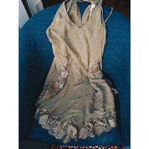Free People Intimately Free Olive Halter Dress S